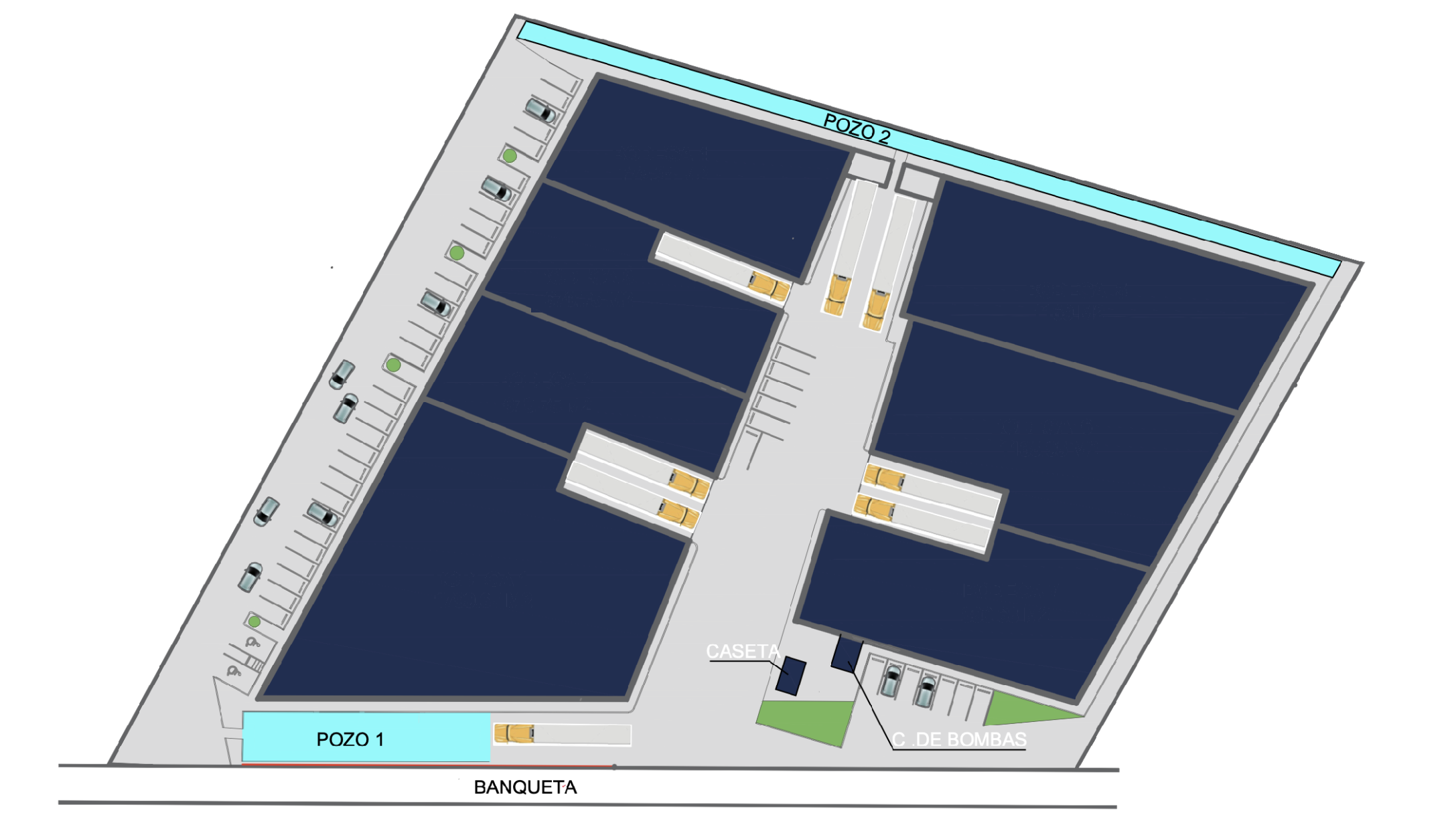 Planta de conjunto del parque Prisma Park